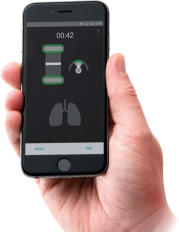 Picture of the remote monitoring app on a mobile phone