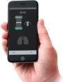Picture of the remote monitoring app on a mobile phone