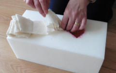 Picture of a student packing a life-threatening wound with a 'haemostatic' dressing